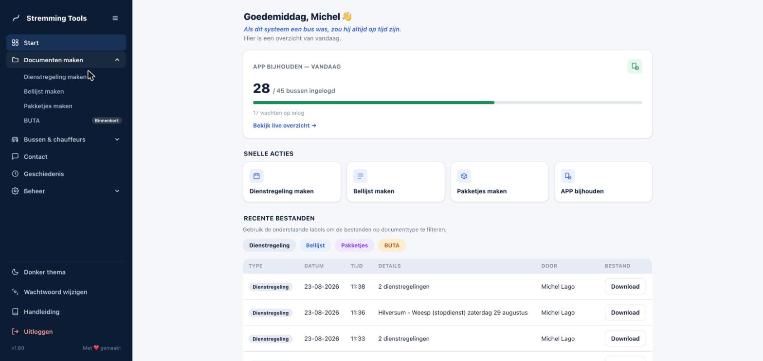Stremming Tools navigatiemenu